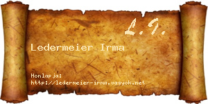 Ledermeier Irma névjegykártya